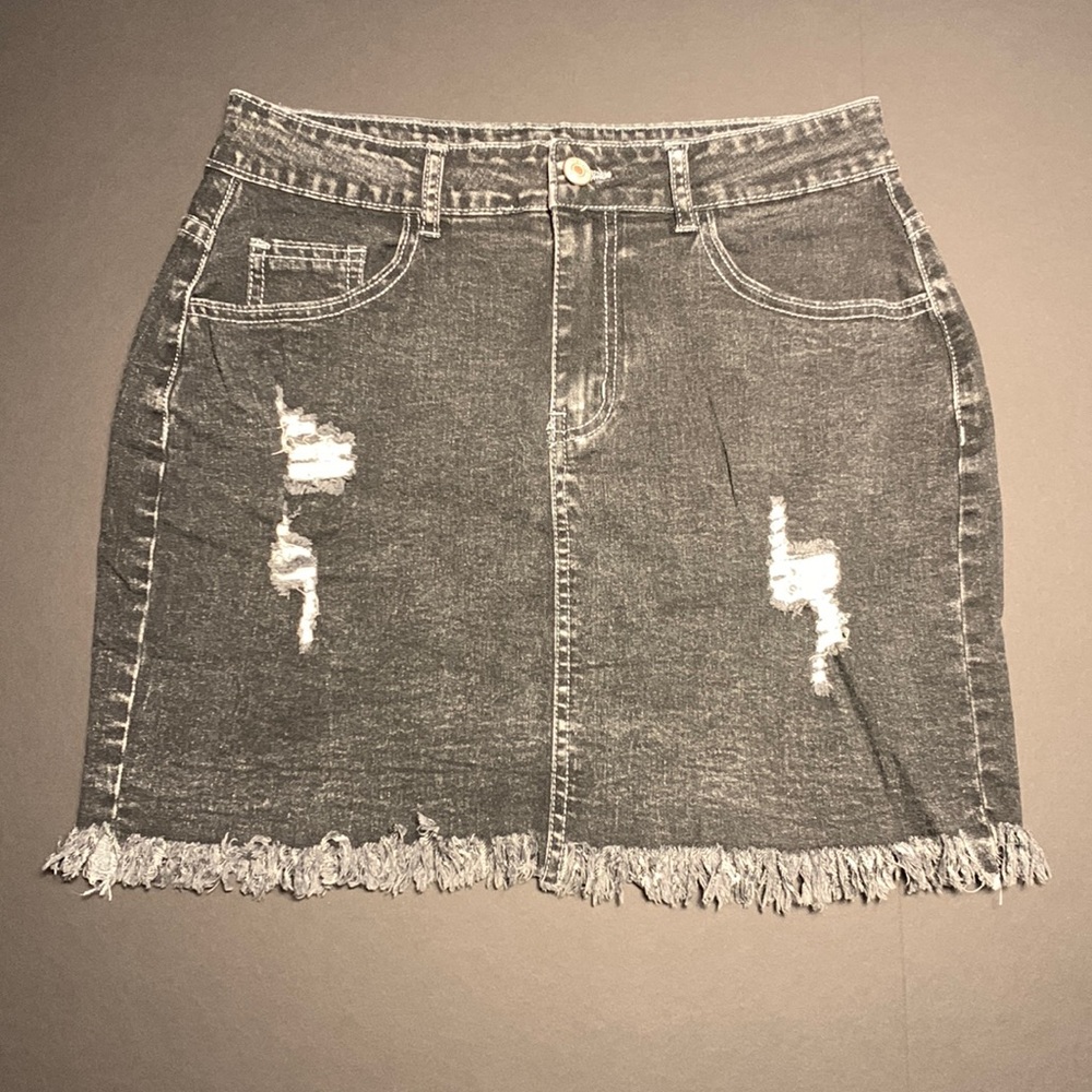 Black jean skirt